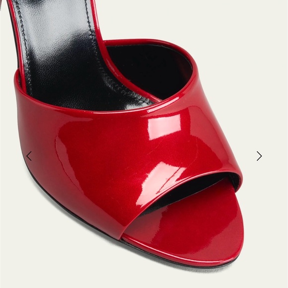 Saint Laurent new authentic La patent calf leather mule sandals, size 7, red - Picture 3 of 6
